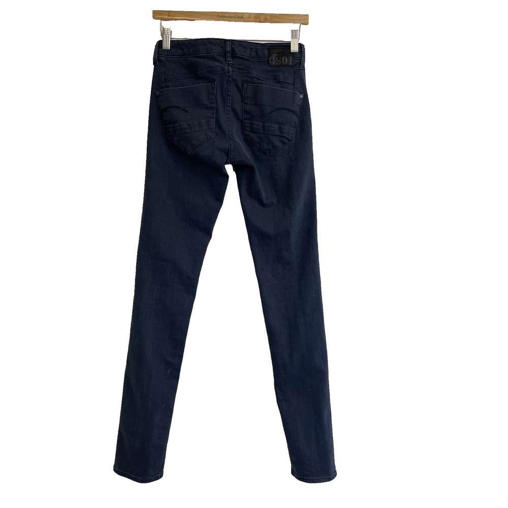 G-STAR New Radar H.W. Skinny Jeans Womens W26/L32 (Tag)Dark Blue Denim Stretchy - Picture 2 of 16